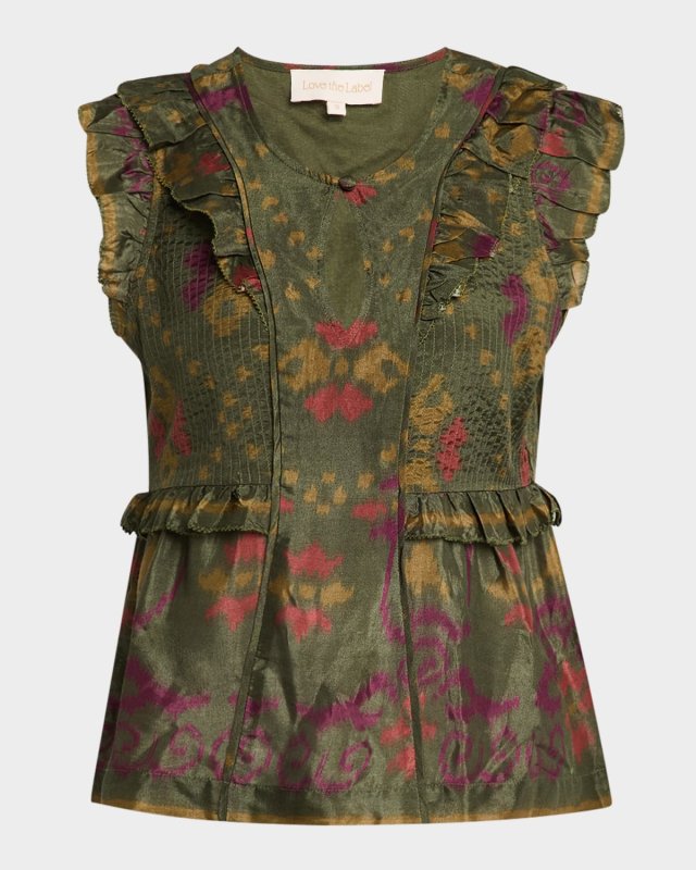Clara Ikat Peplum Top